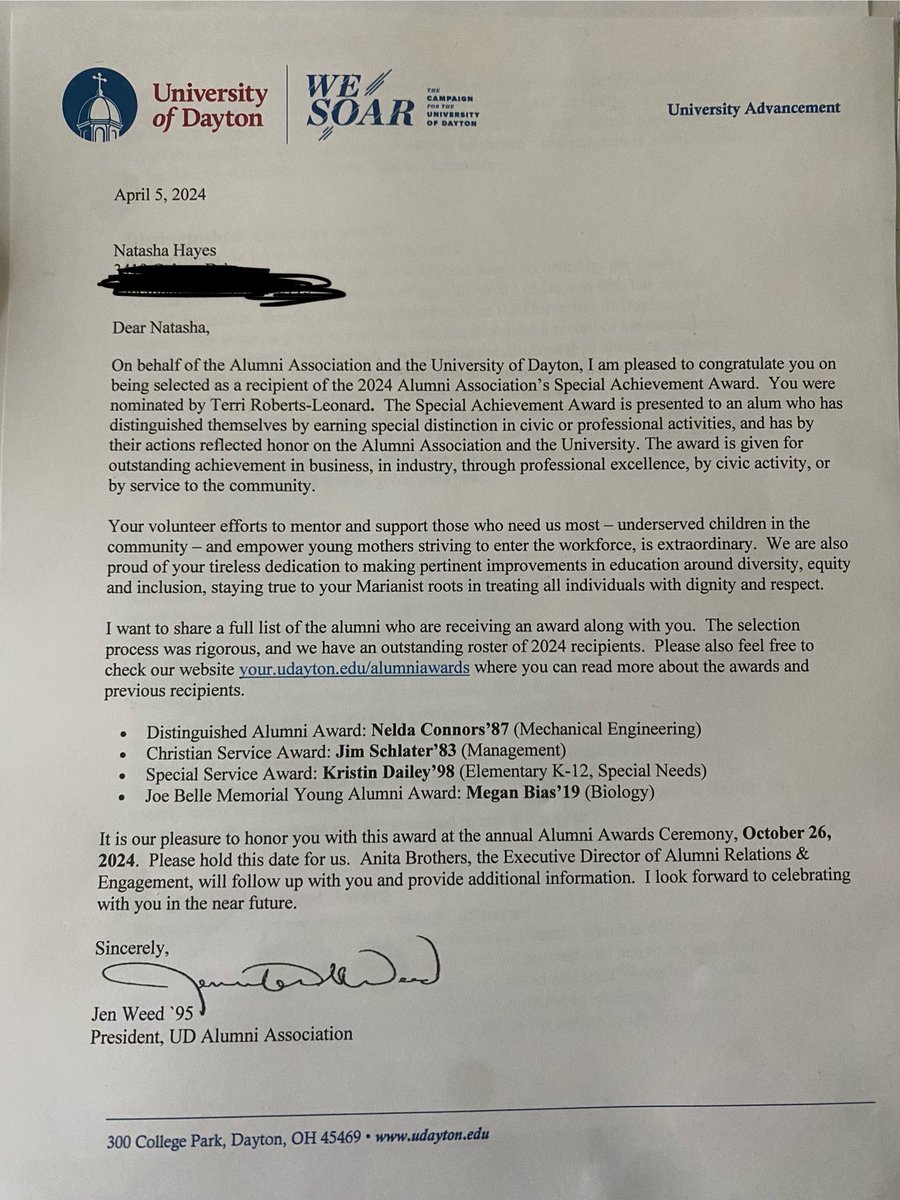 I was definitely caught off guard, but I am deeply honored to be recognized by the University of Dayton Alumni! ❤️💙❤️💙 #GoFlyers #VikingDiff