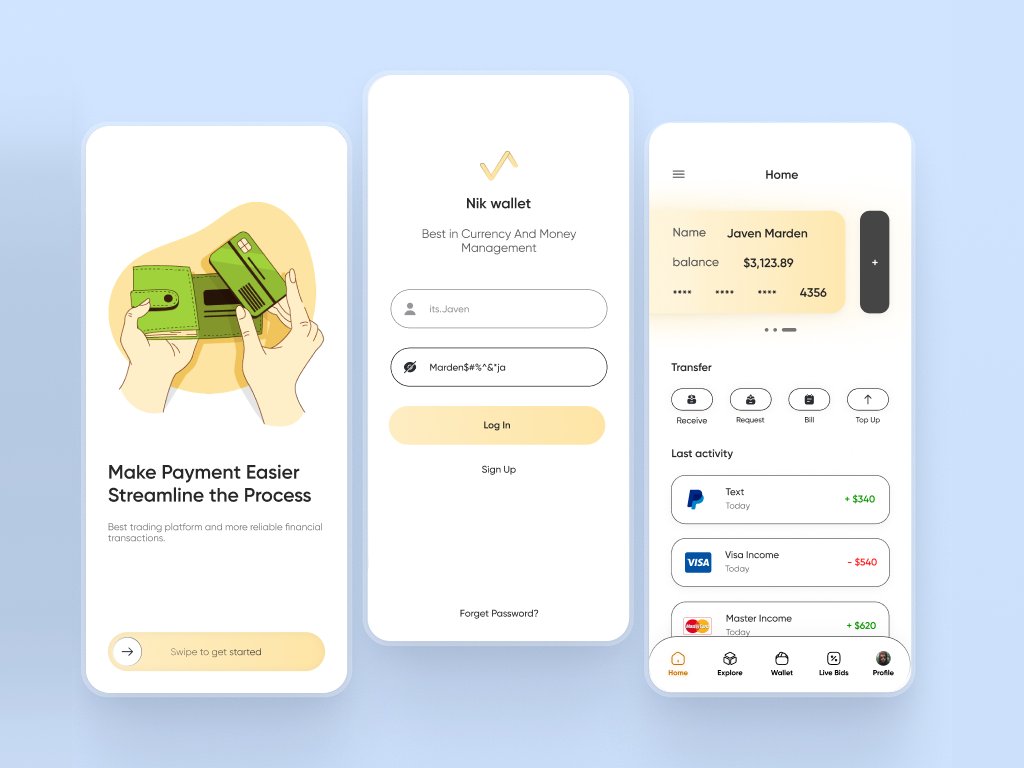 the_javen's tweet image. Hi 
Meet our easy-to-use financial mobile wallet interface: it&apos;s simple, safe, and perfect for managing your money hassle-free. Enjoy smooth navigation and extra security features, all at your fingertips.
#app_design #uiuxdesign #UI #userinterface