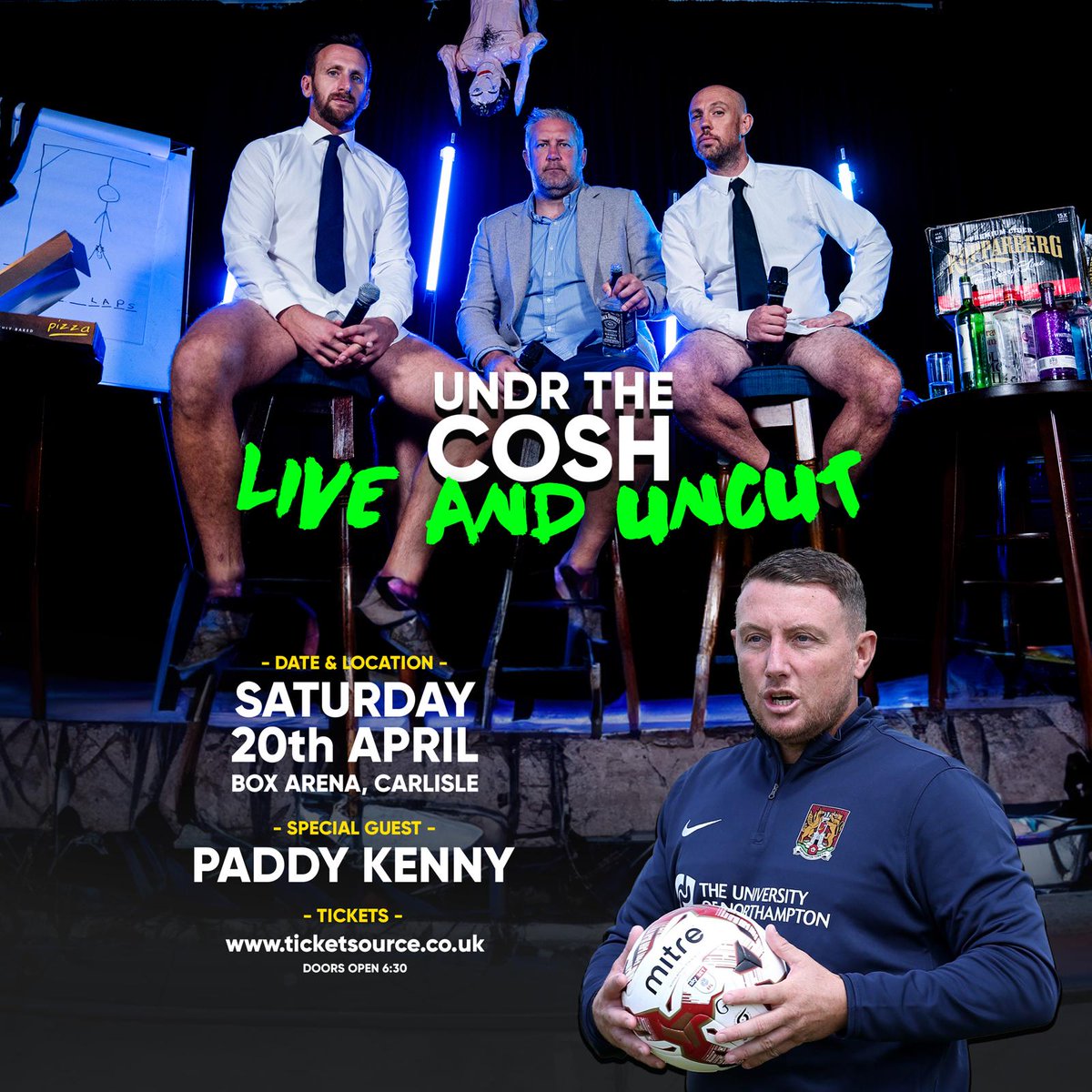 We've chucked an extra date in Carlisle next weekend with the superb @paddykenny17. Guaranteed to be a belter 🍻 🎟 Tickets are available now undrthecosh.com/live