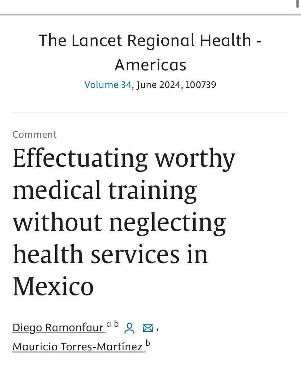 La experiencia del servicio social de medicina en México refleja un sistema de salud roto y precario. Esta política no ha cambiado en décadas por que los estudiantes que lo viven no son escuchados. En nuestro editorial hoy en @TheLancet, exponemos al mundo la problemática que