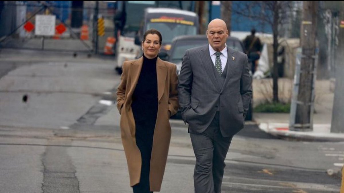 Brand new look at Ayelet Zurer and Vincent D’Onofrio on the set of DAREDEVIL: BORN AGAIN