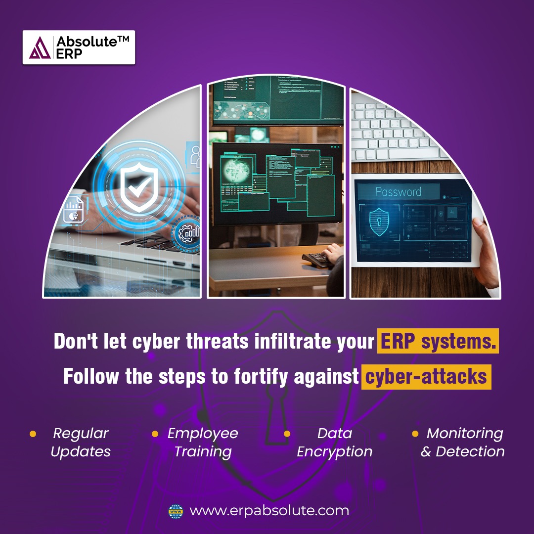 Your business's security is non-negotiable. Safeguard your business data with robust cybersecurity measures and implement highly secured Absolute ERP.
#ERPsystems #businessdata #Absoluteerp #manufacturingerpsoftware #cybersecurity #Dataencryption #cyber #erpsoftware #cyberattacks