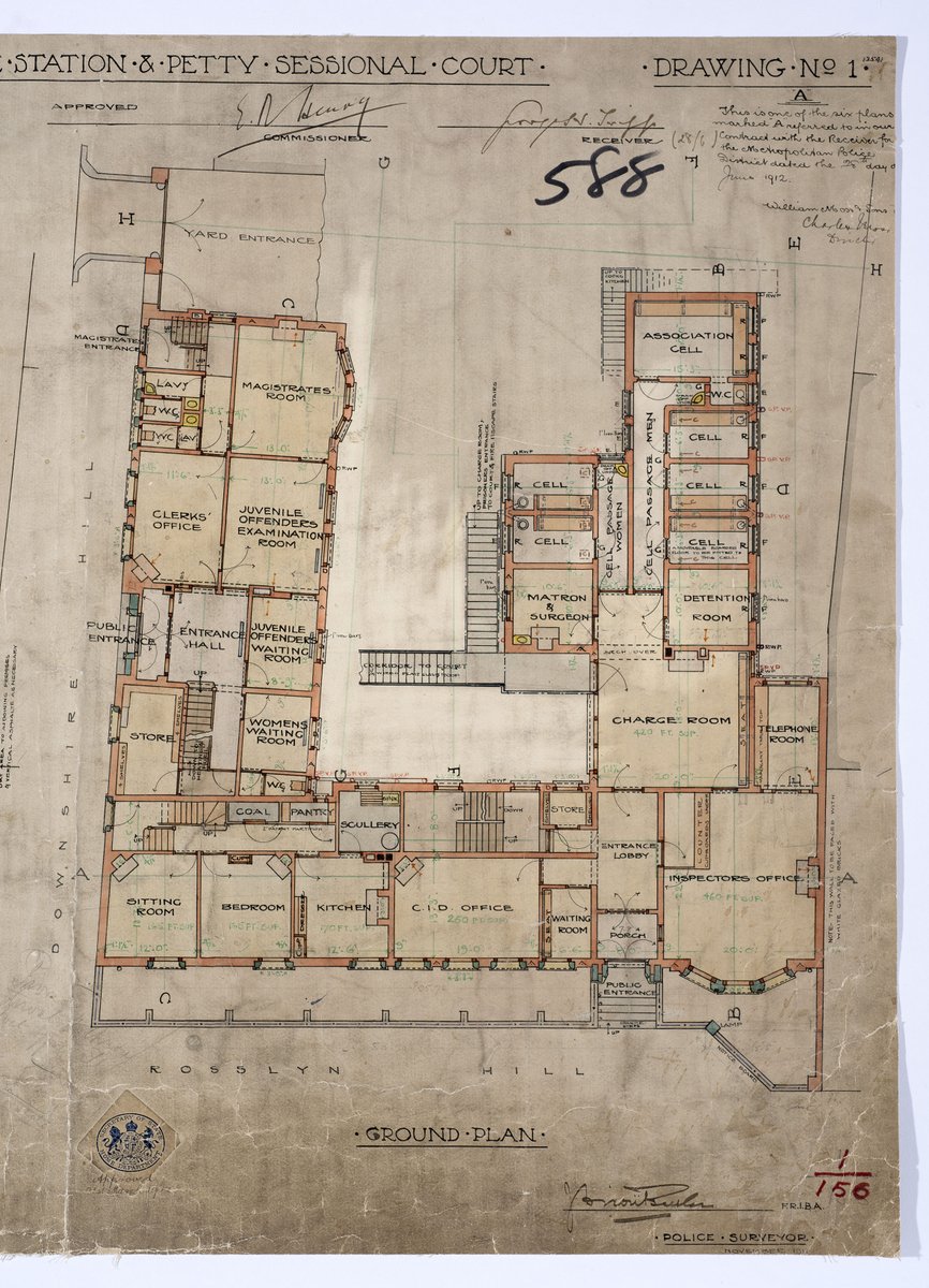 The new Met inherited pre-1829 'lock-ups'but soon developed an architects' department to build its own stations. We have a huge #ArchiveCollection of the plans they made, but they're often too huge even for our largest boxes - rolled storage tips warmly welcomed! #Archive30