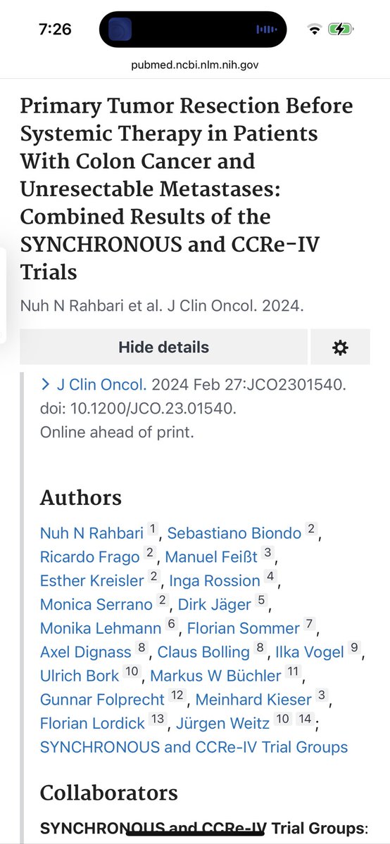 jryckman3's tweet photo. Discussion: #CRCSM
π Two additional trials (SYNCHRONOUS, CCRe-IV) demonstrate trend to π OS with upfront primary tumor resection (PTR).
π Roughly 1/4 were unable to receive vital systemic therapy known to improve OS in the upfront PTR arms.
https://t.co/VJ5pZQQszj https://t.co/78iYaDoeSJ
