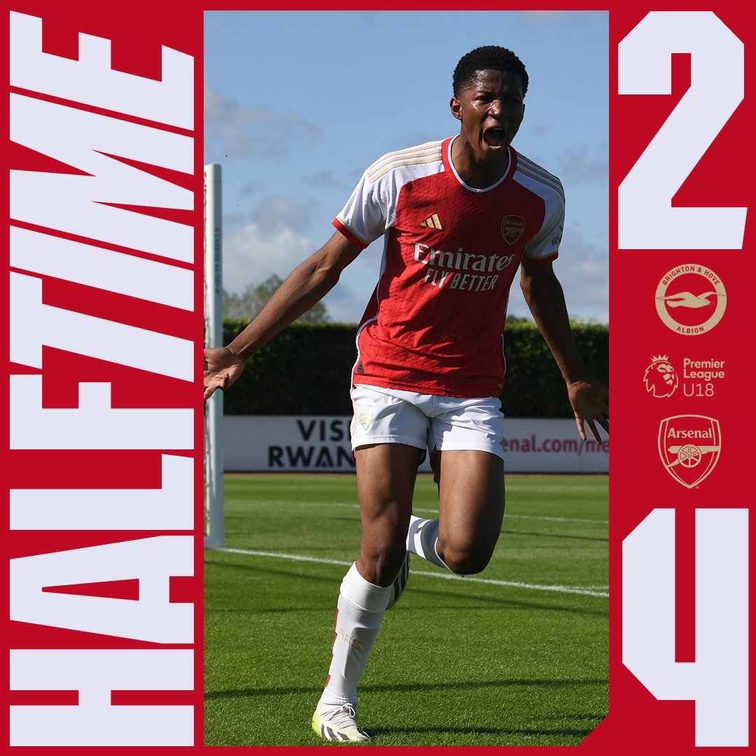 💪 After going two goals down, we lead at the break Great fightback, Gunners! #AFCU18 | #U18PL