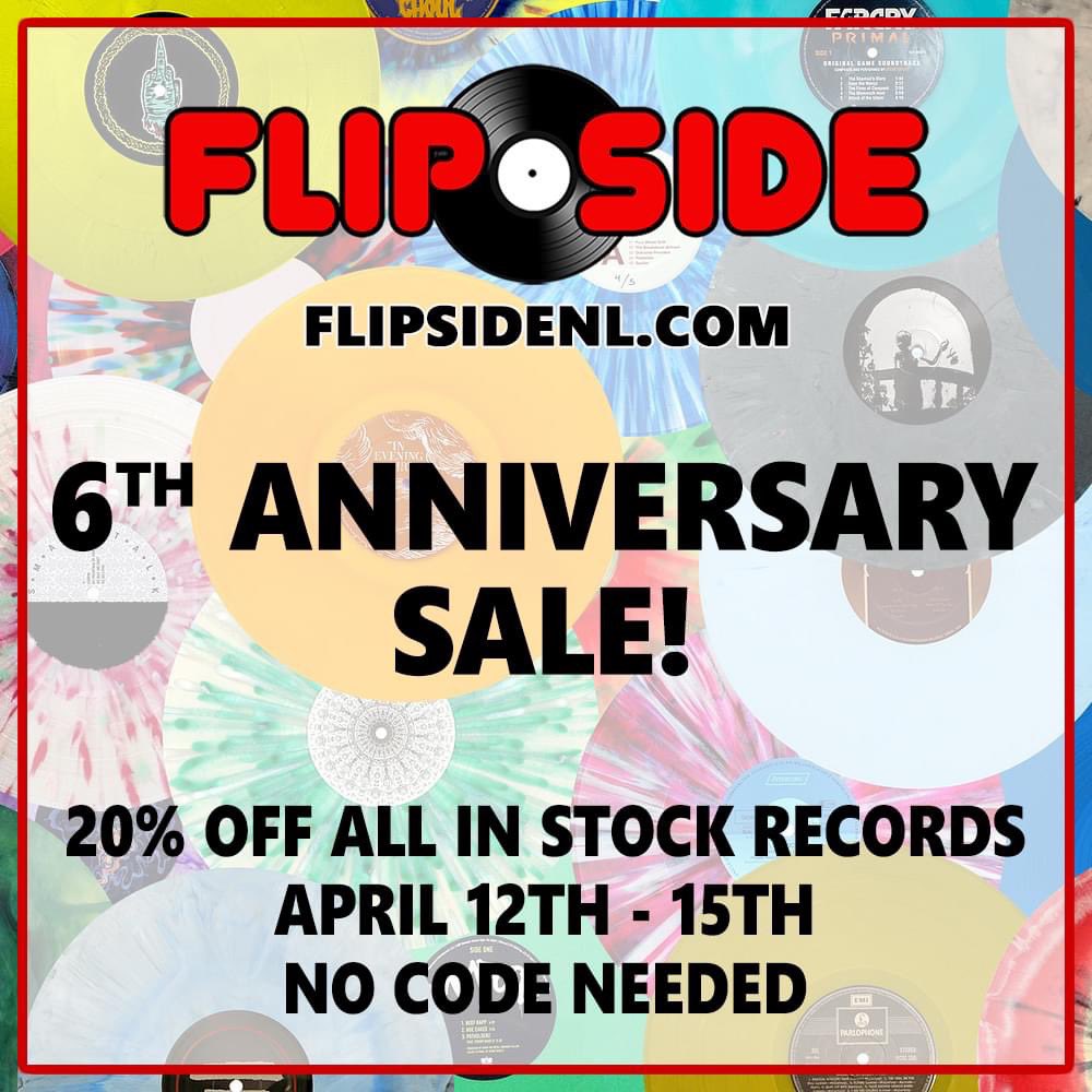 flipsidenl's tweet photo. Join us in celebrating our 6th Anniversary with 20% off all in stock records! April 12th-15th discount taken at checkout. No code needed!

#flipsidenl #explorenl #newfoundland #newfoundlandrecordstore #smallbusinessnl #shoplocalnl #canada #shopcanadian #buycanadian #music https://t.co/LzsgBMjUst