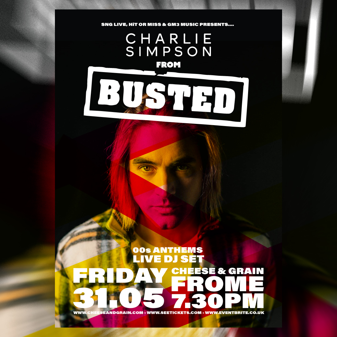 Rock pop superstar <a href="/CharlieSimpson/">Charlie Simpson</a> of <a href="/Busted/">Busted</a> &amp; <a href="/Fightstarmusic/">Fightstar</a> fame brings the ultimate 00s Anthems DJ Set to our stage Friday 31st May!