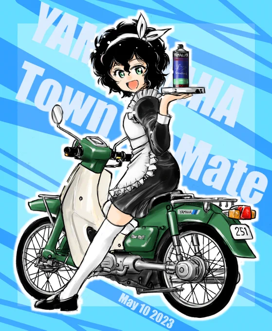 #原付の日 なのでこの1年描いた原付を供養。なんだけど、49ccはタウンメイトと小熊カブ(超初期バージョン)だけなんだよなぁ。 
