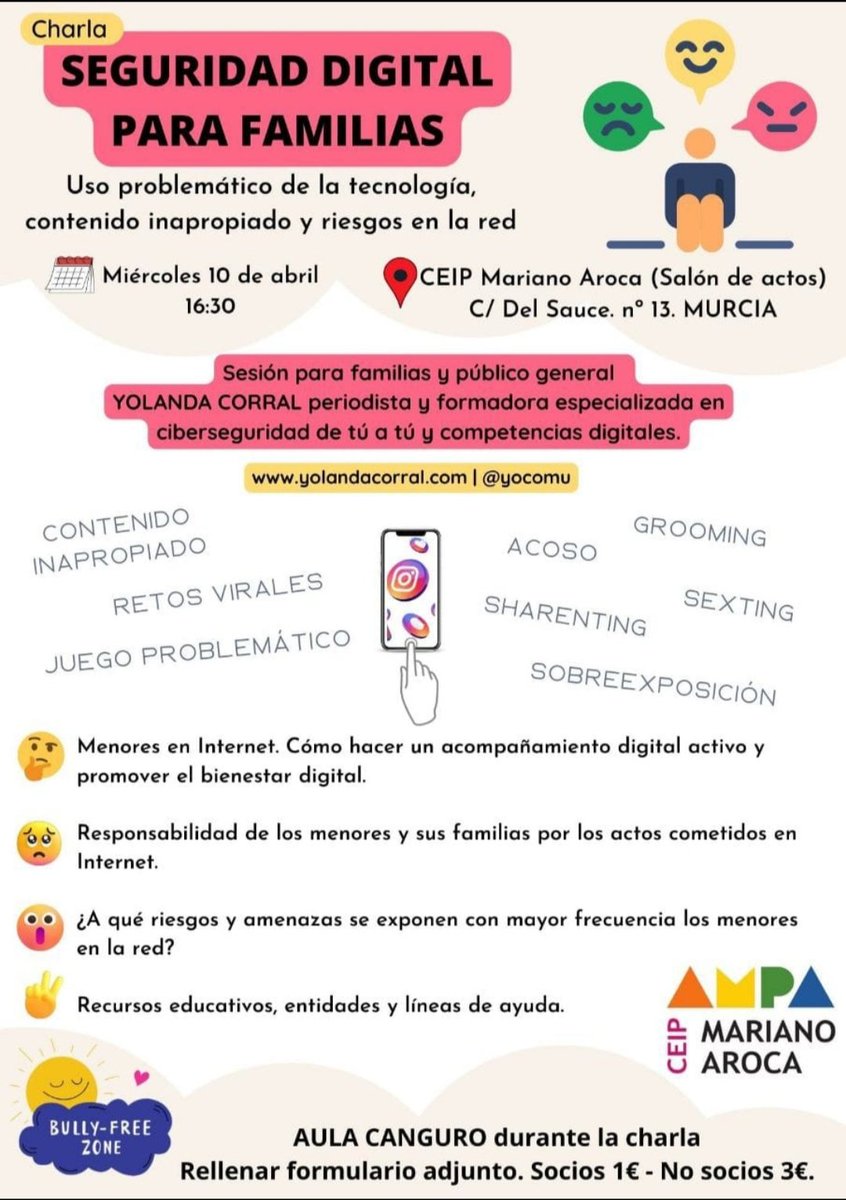 Miércoles 10 Abril a las 16:30 en el salón de actos del colegio.
Si estás interesado en el aula canguro completa el siguiente formulario:

forms.gle/JNGomMkRTApk1E…