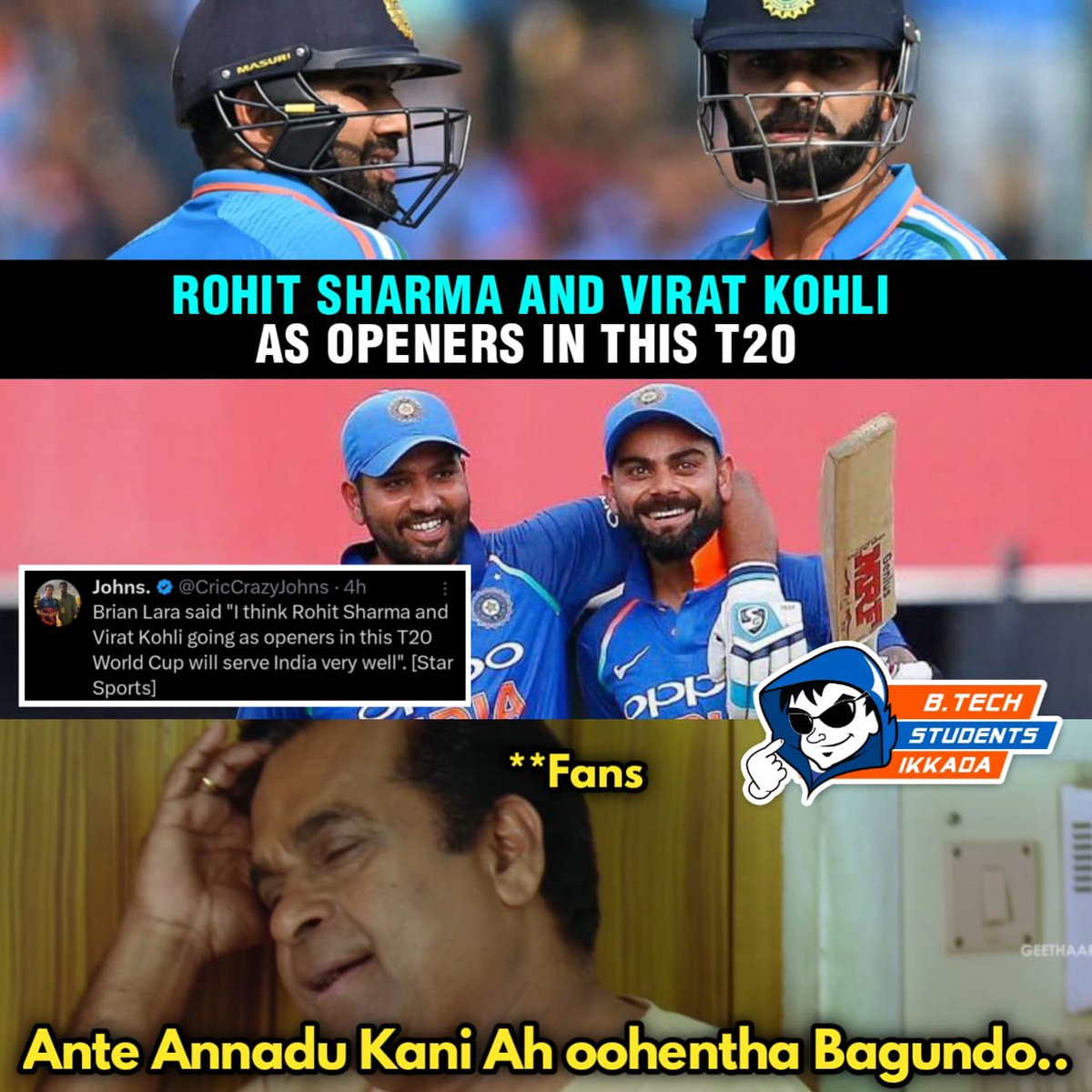 King as Opener along side Hitman! 💥 Killer Combo! 🇮🇳
#T20WC #ViratKohli #RohitSharma #IndianCricketTeam @imVkohli @ImRo45 @BCCI