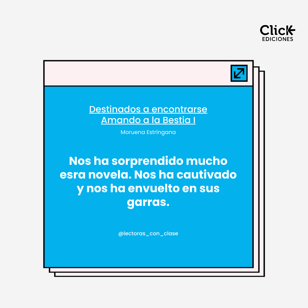 ¡Como ven la nueva novela de <a href="/moruenae/">Moruena Estríngana</a>, está siendo un éxito!😍
📲Destinados a encontrarse, Amando a la bestia parte I es un libro adictivo que sin duda tienes que leerte.

Descúbrelo a un click, en 👉 <a href="/clickediciones/">Click Ediciones</a>