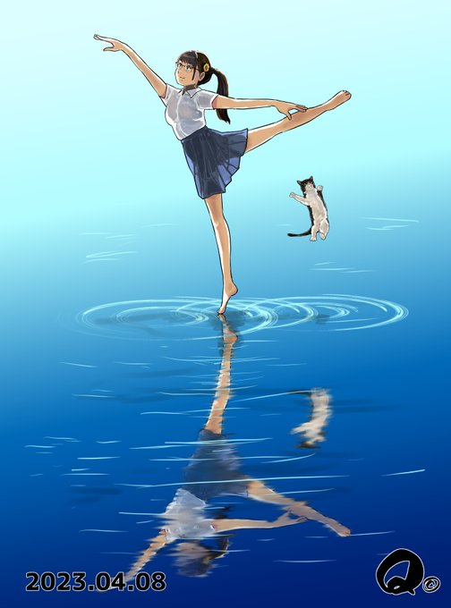 水面に踊る💧💧 