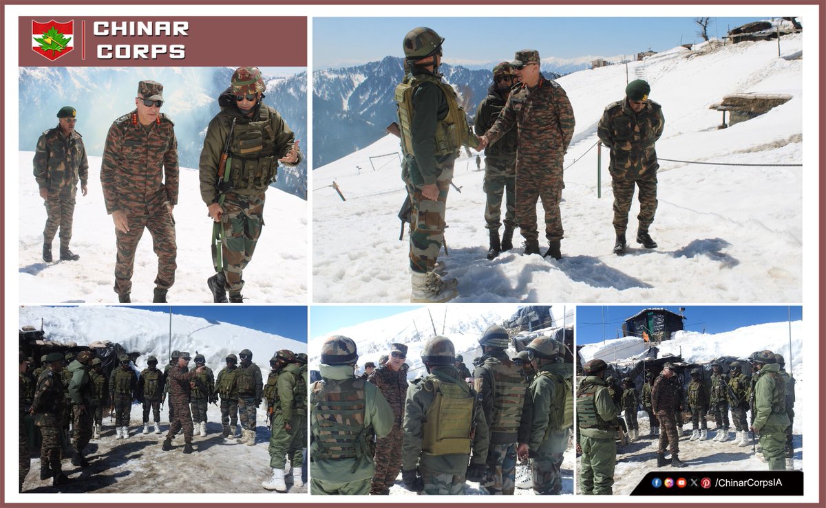 ‘Chinar Corps Cdr Visits Forward Areas in North Kashmir’ #ChinarCorps Cdr visited frontline units deployed along the #LoC in the Keran Sector #Kupwara, today, to review the counter infiltration grid and operational preparedness. He interacted and motivated troops to remain…