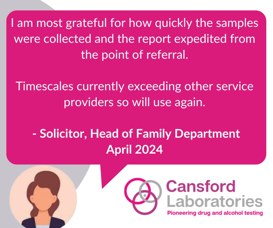 We're always delighted to receive such positive feedback for our drug and alcohol testing. If you need to instruct, you can get in touch with us here: hubs.ly/Q02s5ZFl0 #FamilyLaw #DrugTesting #AlcoholTesting #TestimonalTuesday #NoDelay