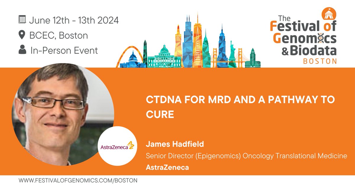 How can ctDNA revolutionize cancer monitoring? James Hadfield will explore its use in detecting minimal residual disease at #FOGBoston. Want to learn more? Register now: hubs.la/Q02r2pVF0