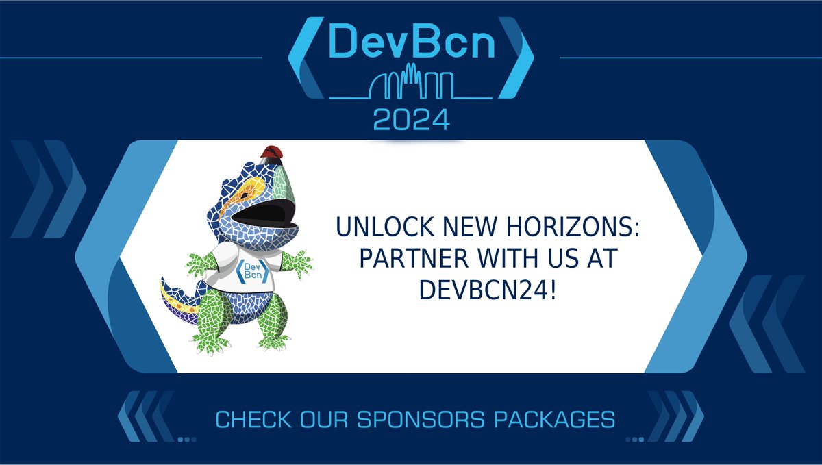 🌟 Elevate your brand and join the tech revolution as a sponsor of #devbcn24! Connect with industry leaders, showcase your innovations, and make a lasting impact in the tech community. Let's innovate together. Explore sponsorship opportunities ➡️ buff.ly/3iUel35