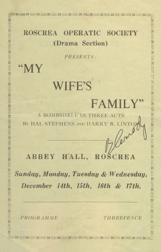 We recently added some 1950s theatre programmes from Roscrea to our ephemera collections. The operatic society is now #Roscrea Musical Society and it's still going strong. I'm sure cast names will be familiar to locals. buff.ly/3VSPONw