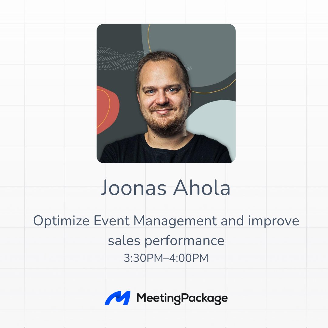 MeetingPackage CEO Joonas Ahola joins the stage at Oracle Hospitality Summit today at 3:30 PM EDT Pop in to hear more how to Optimize Event Management and improve sales performance. Not able to join the summit? Book a meeting to hear the latest: hubs.ly/Q02s4P2_0