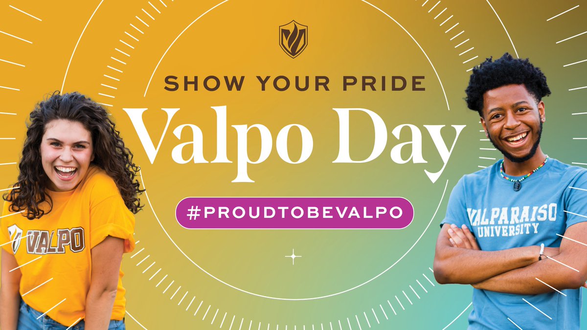 Time to break out the brown and gold! 🤎💛 For today’s first Valpo Day challenge, the fifth original public tweet featuring our #ProudToBeValpo hashtag AND a tagged unit or unit hashtag, will receive a bonus award toward their funds. 🎉 Learn more at valpo.edu/valpoday!