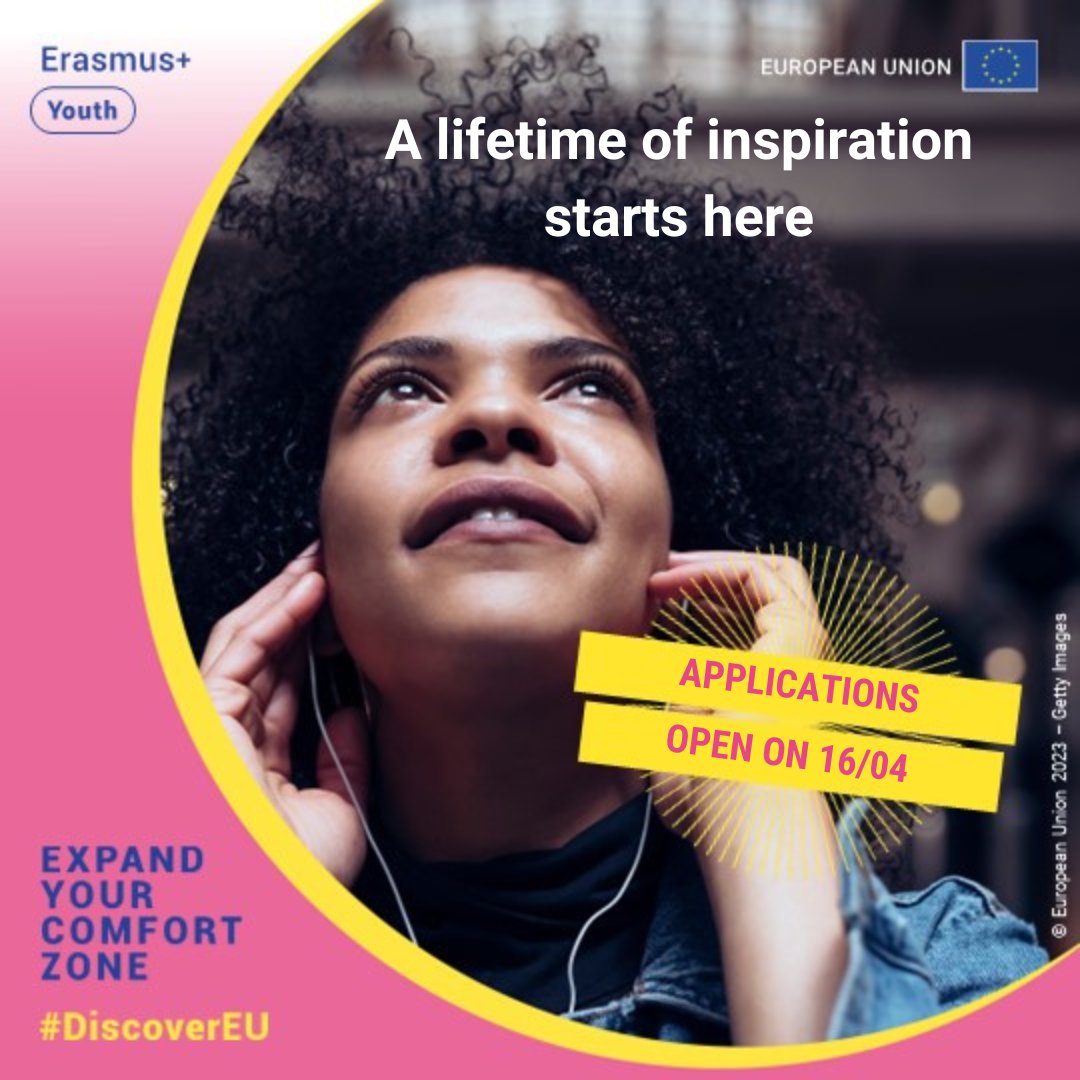 Ready for an unforgettable European adventure? 🚆 The next application round of #DiscoverEU will open from 16-30 April! If you’re: ✅ 18 years old (born 1 July 2005 - 30 June 2006) ✅ a legal resident of 🇪🇺 or 🇮🇸 🇱🇮 🇲🇰 🇳🇴 🇷🇸 🇹🇷 Mark your calendar ➡ bit.ly/3VTAu31