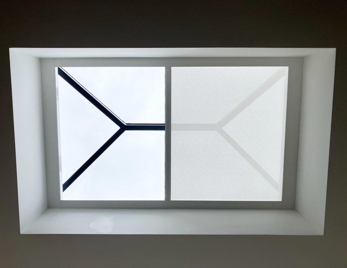 Our customer opted for a Rooflight Blind rooflight shading system with a 3% screen material fitted in Hutton. This fabric will help to reduce glare and reflect heat away on those sunny days. It will also help to retain heat within your room on those cold winter nights.