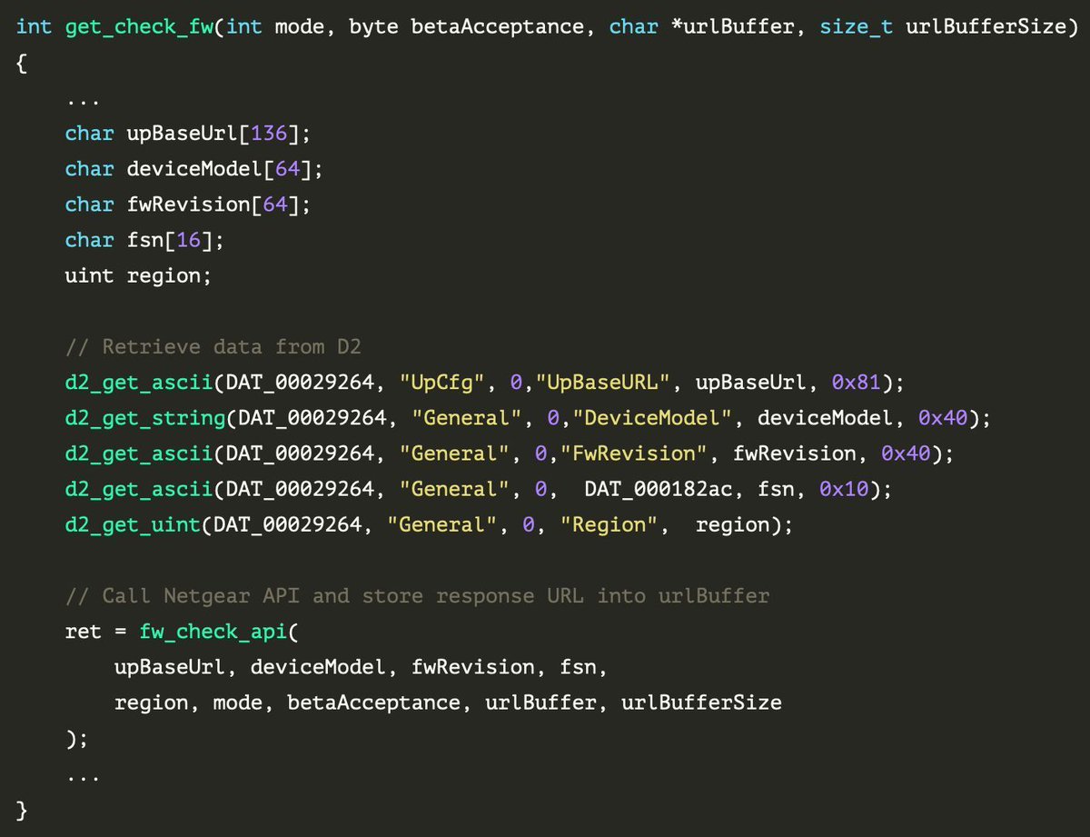 JSON command injection in Netgear router WAN interface (pufwUpgrade) Great blog post by McCaulay Hudson (@NCCGroupInfosec) research.nccgroup.com/2024/02/09/puc… #iot