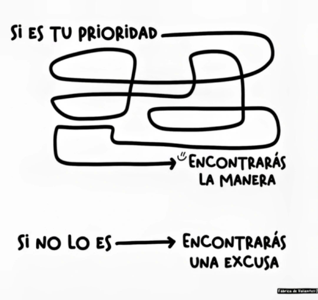 Si es tu prioridad, encontrarás la manera. Si no lo es, encontrarás una excusa!! #FelizMartes