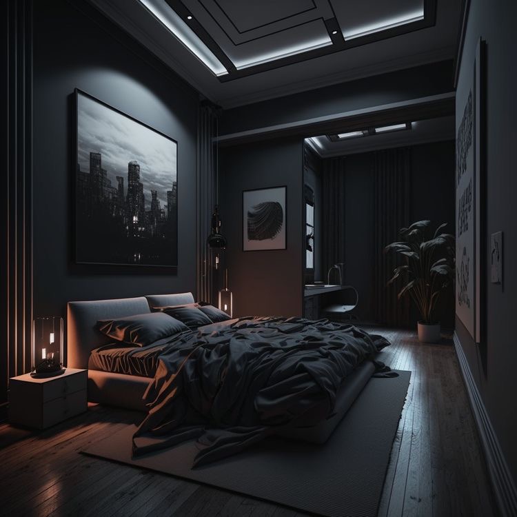 Black bedroom 😍