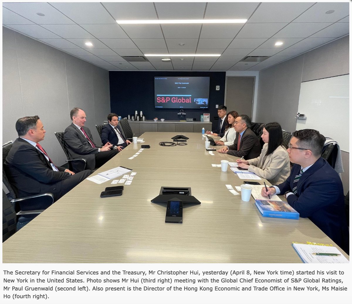 Hui also met @NewYorkFed head & representatives of @NYSE, @SPGlobalRatings & @NYCEDC. We call on government officials, businesses & other groups in the US to refrain from inviting &/or meeting HK government officials while they continue to crack down on the people of #HongKong,