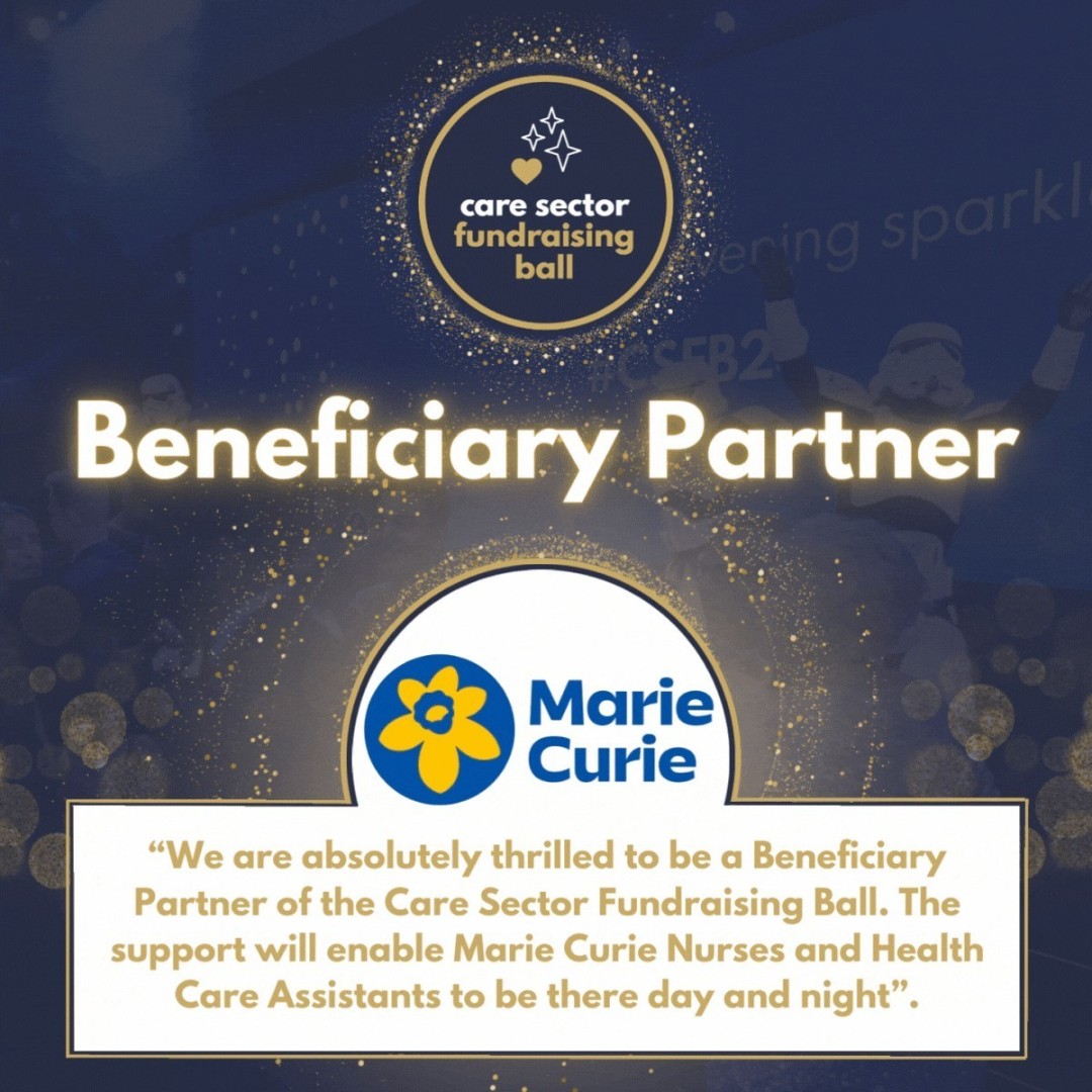 🌟 Excited to announce @mariecurieuk as our second #BeneficiaryPartner for the Care Sector Fundraising Ball 2024! 🌟 Join us on 28th September, 2024, and contribute to a brighter future for the #CareSector! Secure your spot now: tinyurl.com/55bv3kw7