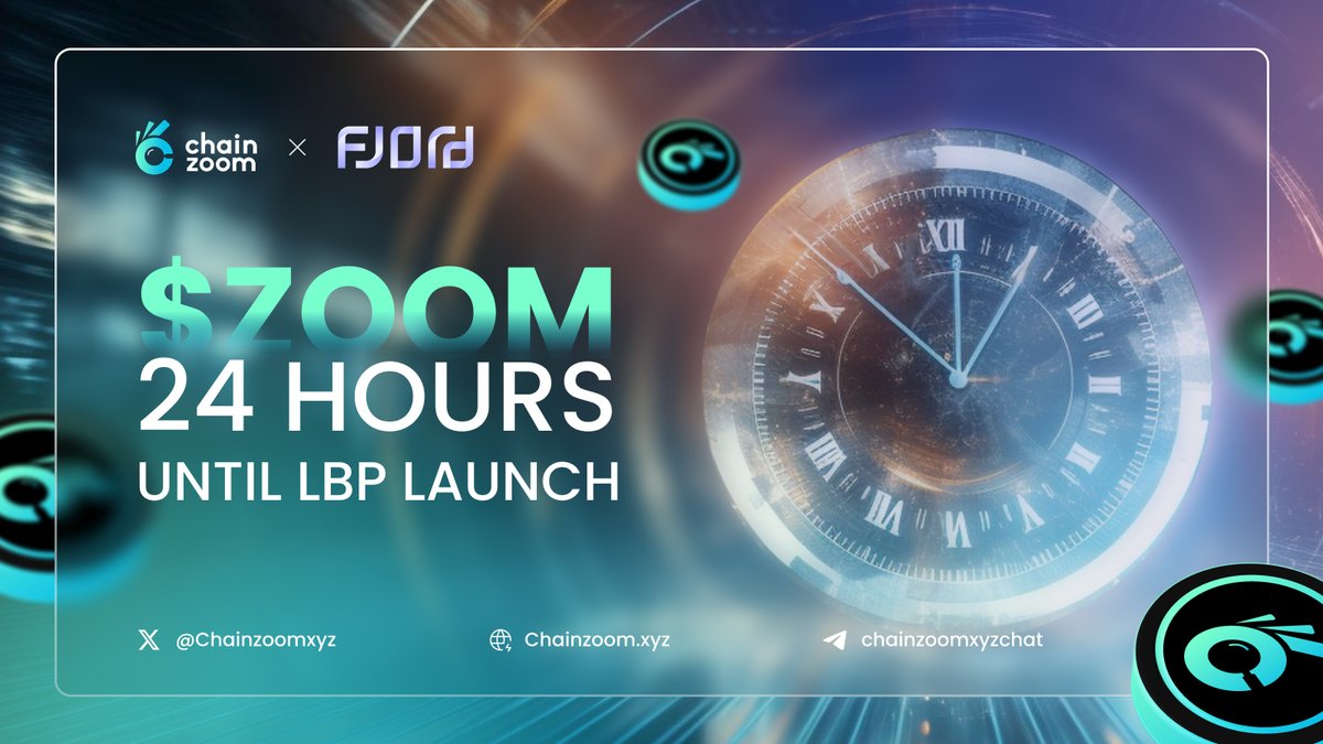 Less than 24 hours left until our Fjord LBP begins ⏳ The $ZOOM IDO starts at 12PM UTC, 10th April. Keep your notifications on - You don't want to miss this chance!! app.v2.fjordfoundry.com/pools/0xD362BD…