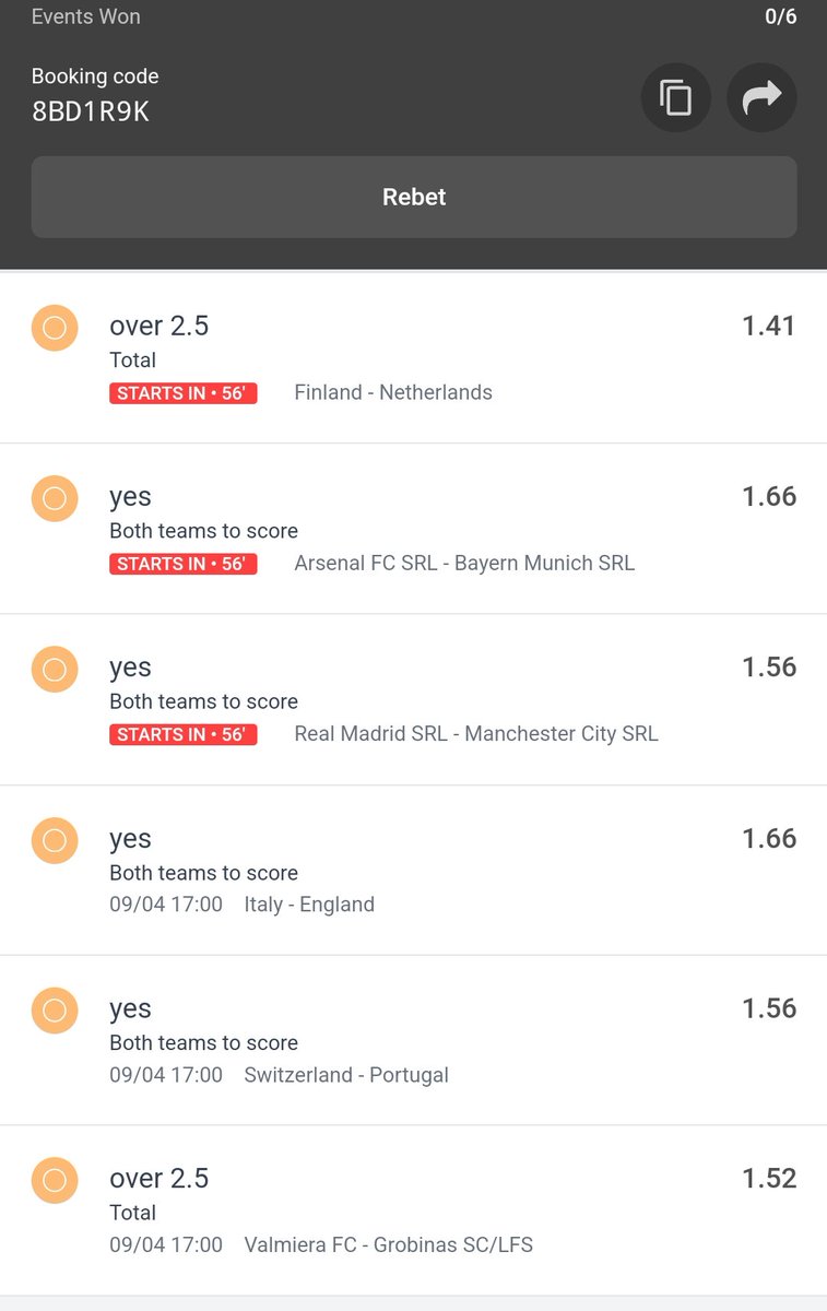 Kicks off 4.00pm
Click here to place bet 

odibets.com/share/8BD1R9K