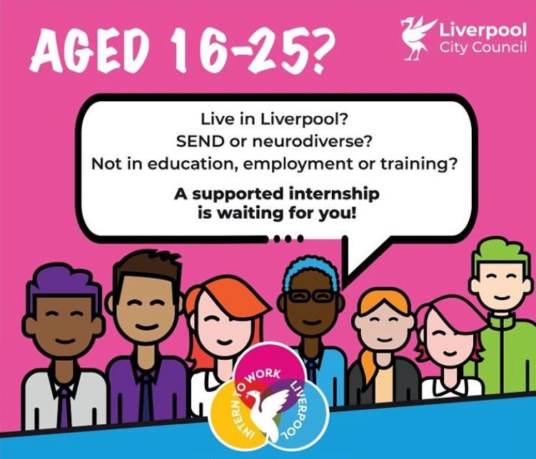Our #SupportedInternships course is starting on 22nd April! 😁 Supported internships are for anyone: ✅ 16-24 living in the Liverpool Region, ✅ Not in employment, education or training, ✅ SEND or neurodiverse. Find out more about supported internships: ow.ly/qsYP50R7m0G