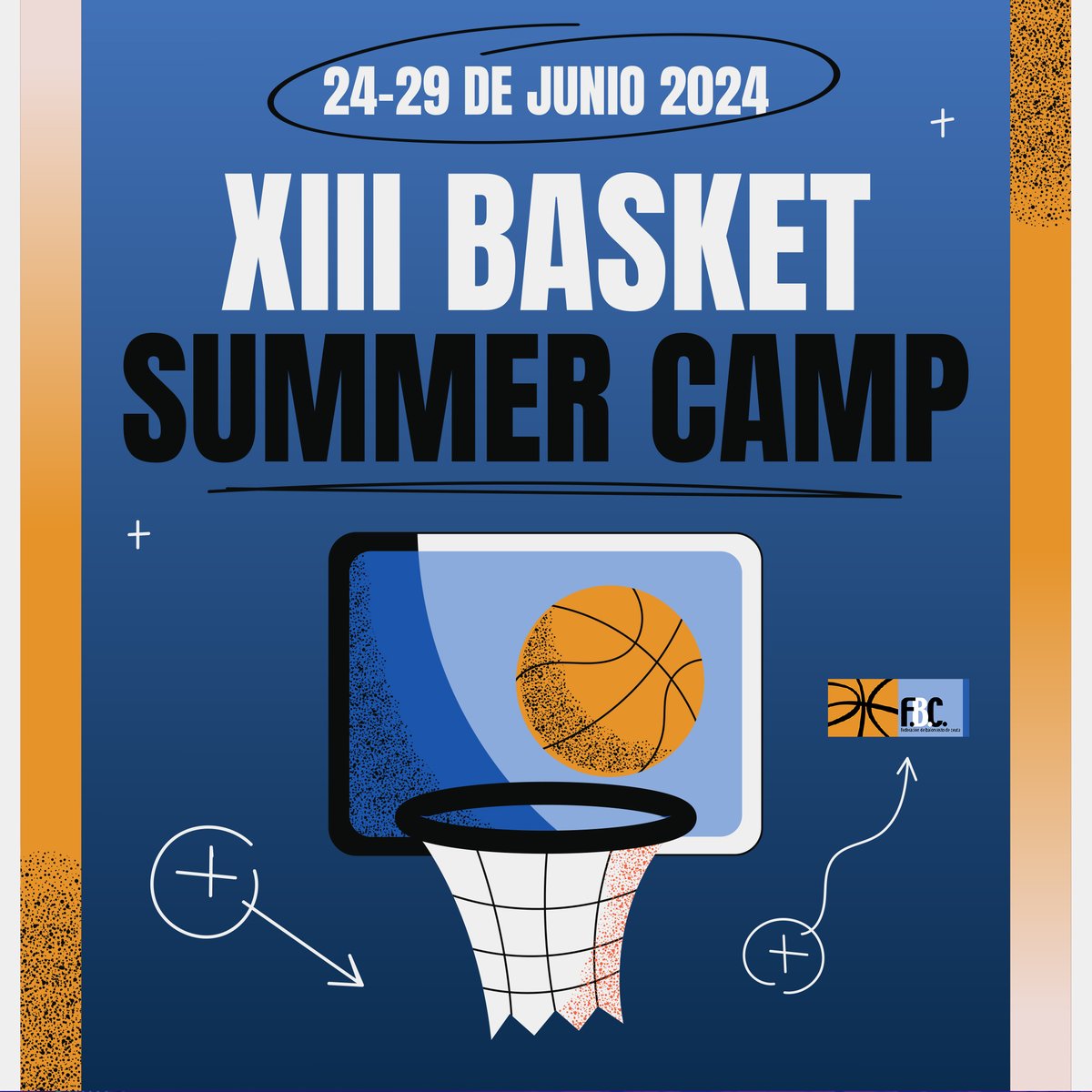 🏀¡XIII BASKET SUMMER CAMP!🌟
🗓Del 24/6 al 29/6 🏟Sedes: Campoamor y Guillermo Molina 👥 Grupos: A (2014-2017) y B (2006-2013)💼60 plazas por grupo.Dirigido por expertos, camiseta oficial, diploma y más. Inscríbete ya en fbceuta.com🏀💫#FBC #BasketSummerCamp