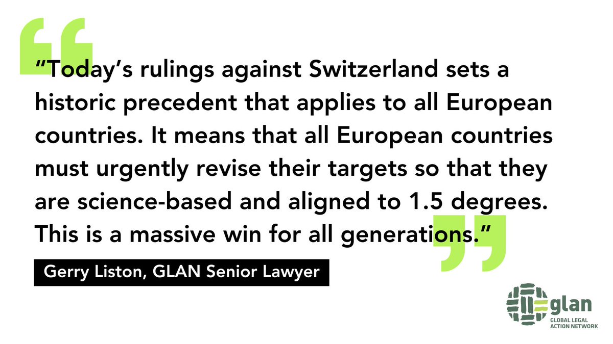 Today is a win for all generations! The Court has ruled that government failure to rapidly cut emissions is a violation of human rights. Although our #youth4climatejustice case was ruled inadmissible the court recognised the climate crisis is an existential threat to humanity. 1/