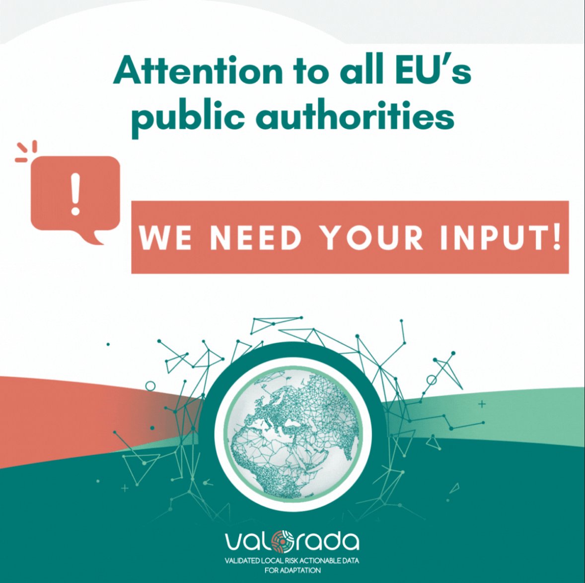 📢Calling all #EU public authorities! 🇪🇺 Share your expertise! Engage in the @VALORADA_EU Capacity Survey to help shape the EU's resilience to climate change. 🌍 @ClimateKIC Available in multiple languages until April 30th. Participate now ➡ec.europa.eu/eusurvey/runne… @cinea_eu