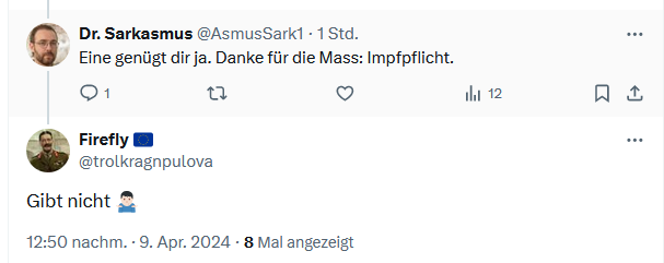 Aber wir sind die faktenfreien #Schwurbler. Es gibt und gab nie eine #Corona-#Impfpflicht. Niemand hatte die Absicht, eine allgemeine Impfpflicht einzuführen. Als nächstes wird behauptet, es gab nie eine Ausgrenzung der Ungeimpften. #AufarbeitungJetzt