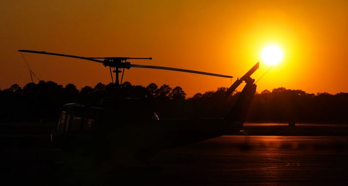 A UH-1H helicopter sits on the airfield prior to start of the Beyond the Horizon Air and Space Show at Maxwell #AirForce Base, #Alabama … dvidshub.net/r/jaia65