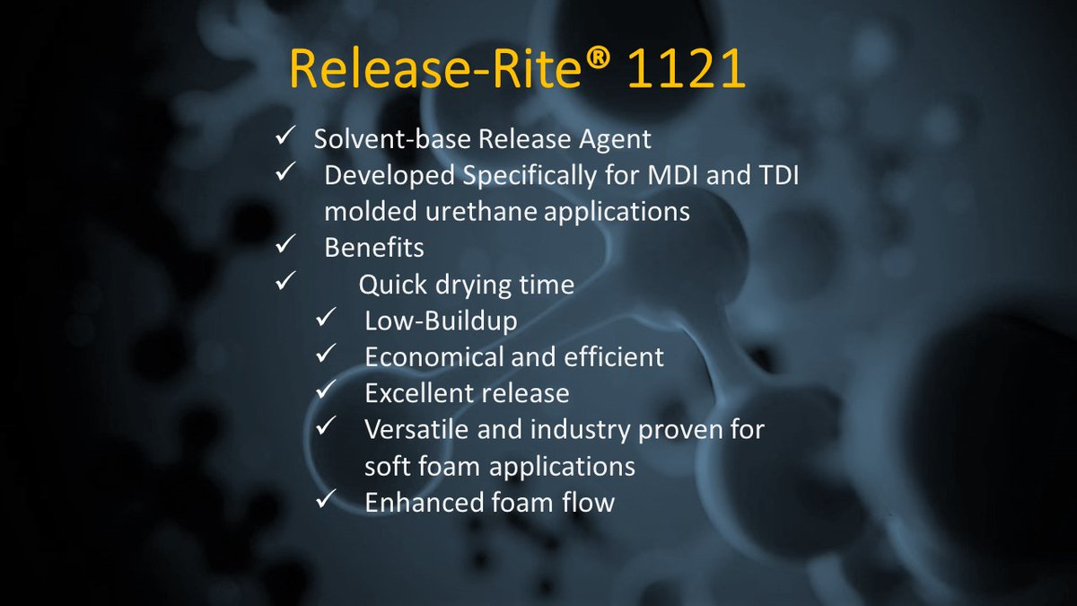 Happy #techtuesday! Check out our Release Rite 1121!  Shoot us a message here or at support@crosstechgrp.com if you are interested in testing this versatile release agent. 
#moldrelease #foam #chemicalmanufacturing #manufacturing #seating #acoustical #carpetunderlayment