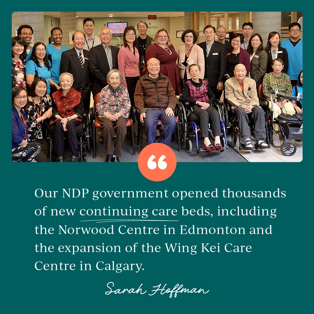 As Minister of Health, I opened thousands of new continuing care beds, including the Norwood Centre in #yeg and the Wing Kei Care Centre expansion in #yyc. I am proud of what our NDP govt achieved and there's more work to do. Join me: sarahhoffman.ca #abndp #abpoli