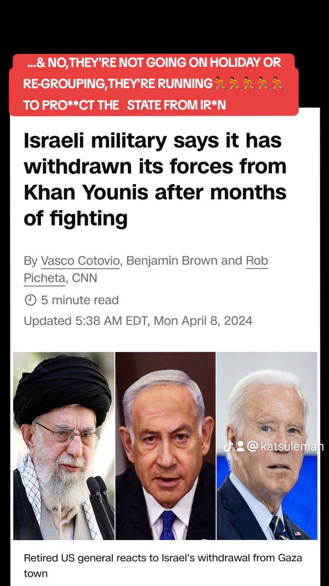 According to Kirby the Zionist mouth piece,they're taking a break,a statement that far from the truth. Idf is running to protect israelis from a possible attack from Iran who may I add has nuclear power..thats very concerning for Netanyahu and his genocidal nation! The table has…