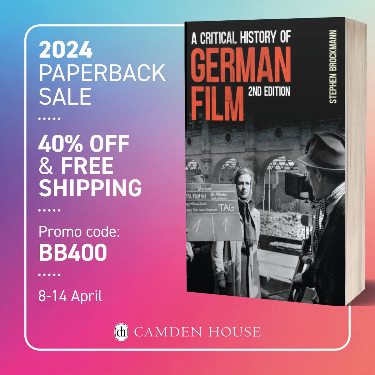 Just one of many books on #GermanFilm included in our paperback sale, now on until 14 April. Quote promo code BB400 to save 40% and get free shipping too! buff.ly/49fuKDT #BookSale #FilmStudies
