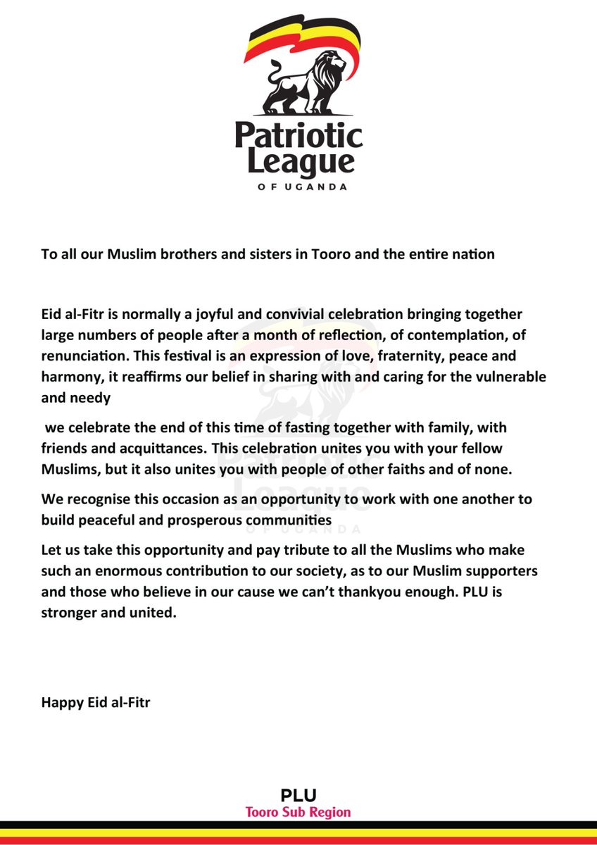 From myself and the entire @PluTooro, we would like to wish our muslem brothers and sisters a happy Eid al-Fitr, may Allah grant you all your wishes and fulfil your dreams. PLU is stronger and united.
#leavingnoonebehind