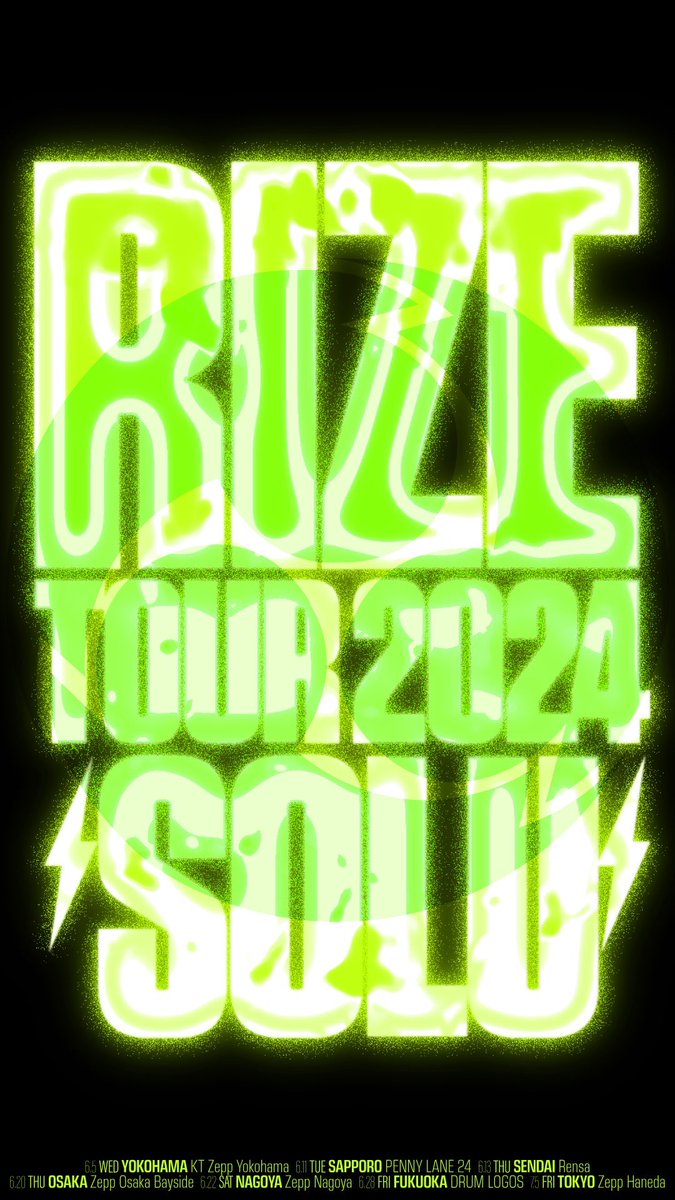 kenken_RIZE's tweet photo. おまたせ。

RIZE

7年ぶりのライブツアーです。

なお、チケット先行予約を4月9日(火) 21時よりRIZER'S CLUBで開始します。

ツアー情報
RIZE LIVE TOUR 2024 "SOLU"
6月5日（水）＠KT Zepp Yokohama
6月11日（火）＠札幌Penny Lane24
6月13日（木）＠仙台RENSA
6月20日（木）＠Zepp Osaka Bayside
6月22日（土）＠Zepp Nagoya
6月28日（金）＠福岡Drum Logos
7月5日（金）＠Zepp Haneda（TOKYO）

チケット先行予約：
ファンクラブサイト「RIZER'S CLUB」にて
2024年4月9日(火)21:00〜4月16日(火) 23:00
https://t.co/w3FXkWk38Z

オフィシャルサイト
https://t.co/ME0OlepAbr