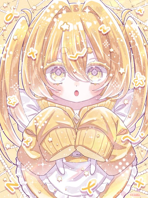 「hair between eyes yellow theme」 illustration images(Latest)