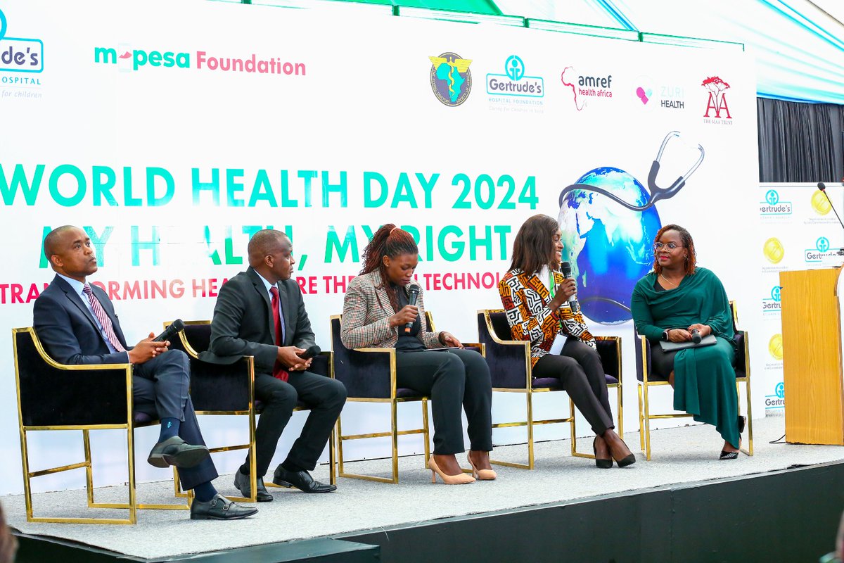 Our panelists Dr. Robert Nyarango, @GertrudesHosp CEO,Safaricom's Director of Sustainable Business @kbasiye, Daisy Isiaho,@ZuriHealth's Co-Founder,& Dr. Edward Serem, Head of Maternal & Reproductive Health-@MOH_Kenya, had a great discussion on transforming healthcare using tech