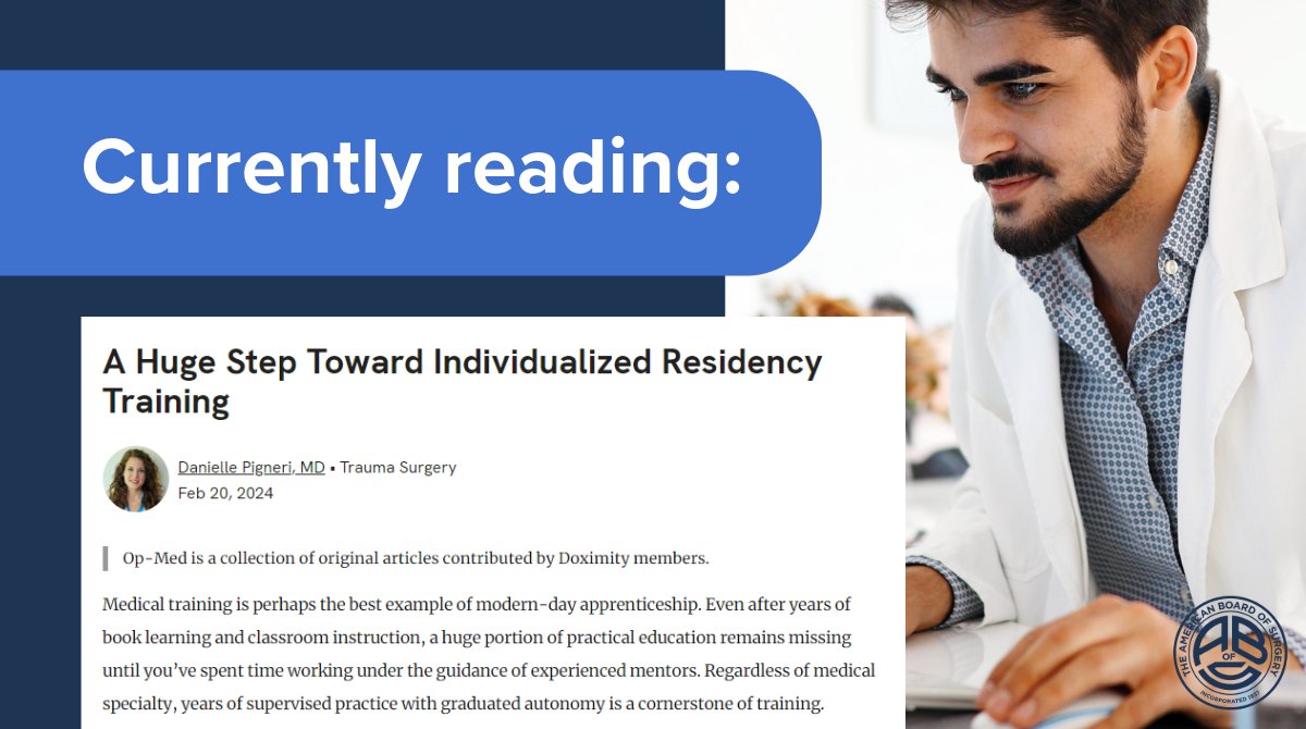 A Huge Step Toward Individualized Residency Training ow.ly/w5RL50R9G6u