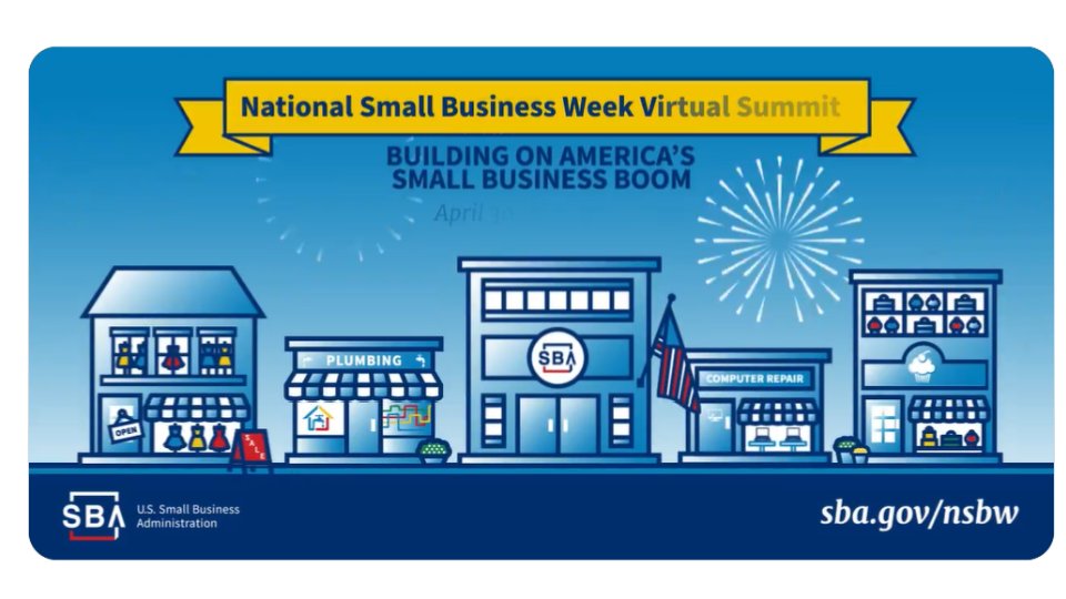 The #SmallBusinessWeek VIRTUAL Summit kicks off on April 30!
The free event, hosted by SBA features: 
☑️ Business mentoring
☑️ Educational webinars
☑️ Access to business resources
☑️ Peer-to-peer networking 

➕ And more!

Register now:  sba.gov/nsbw