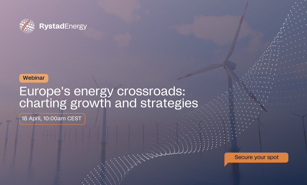 Join our upcoming webinar on 18 April and learn more about Europe’s potential in 2024 and the trajectory for the offshore wind market.   Register now: rystad.info/49zajBQ  #Europeanpower #EUpolicy #renewableenergy #offshorewindenergy