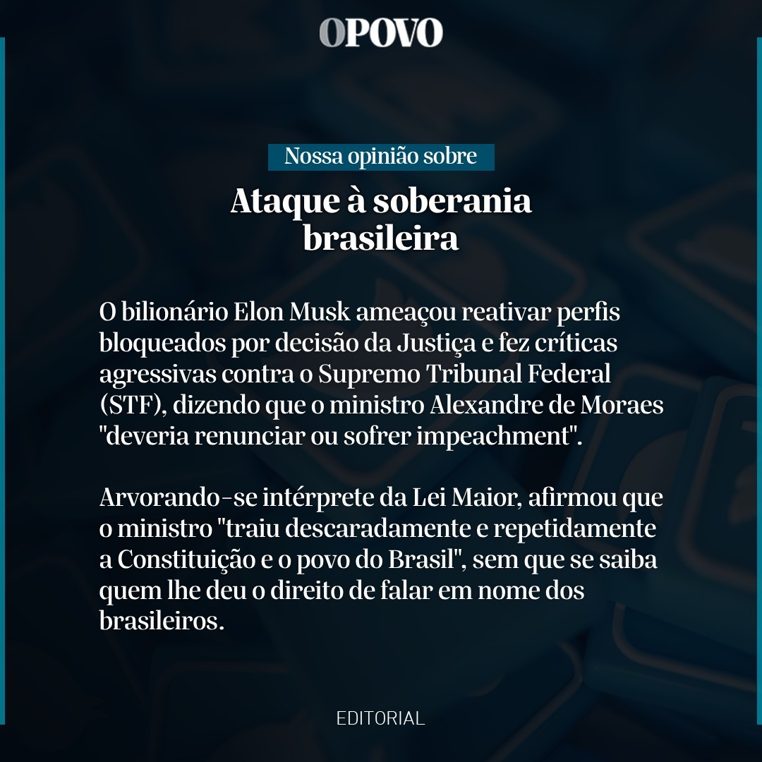 Bom dia, amigos! O Elon Musk ataca a nossa soberania, impulsionado pelos nazifascistas Bolsonaristas, na intenção de tentar mostrar que a prisão do Bozo é injusta.

#FascismoNuncaMais #BolsonarismoNuncaMais #STF #AlexandredeMoraes #Xandão #elonmusk #fascismo #Nazifascismo